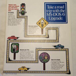 Take a road trip with the MS-DOS 6 Upgrade 1993 User's Guide book 300 pgs +Index